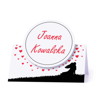 Winietka weselna motyw love serca para młoda personalizacja