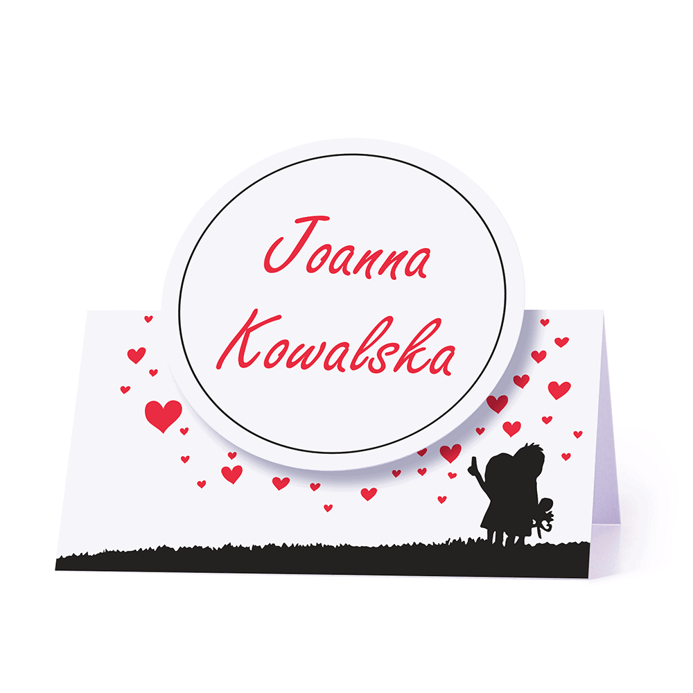 Winietka weselna motyw love serca personalizacja