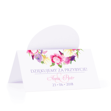 Winietka weselna motyw kwiatowy irysy personalizacja