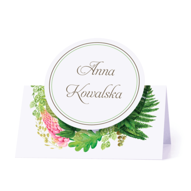 Winietka weselna motyw kwiatowy łubin paproć personalizacja