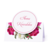 Winietka weselna motyw kwiatowy biało różowe personalizacja