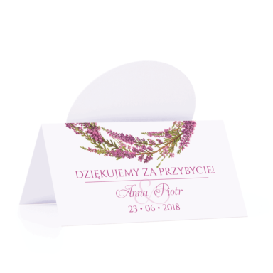 Winietka weselna motyw kwiatowy wrzos personalizacja