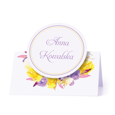 Winietka weselna motyw kwiatowy irysy personalizacja