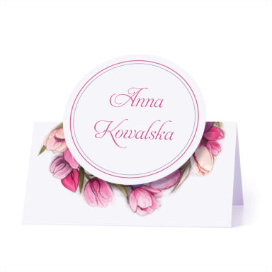 Winietka weselna motyw kwiatowy tulipany personalizacja