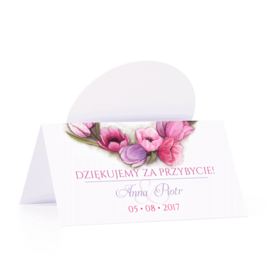 Winietka weselna motyw kwiatowy tulipany personalizacja