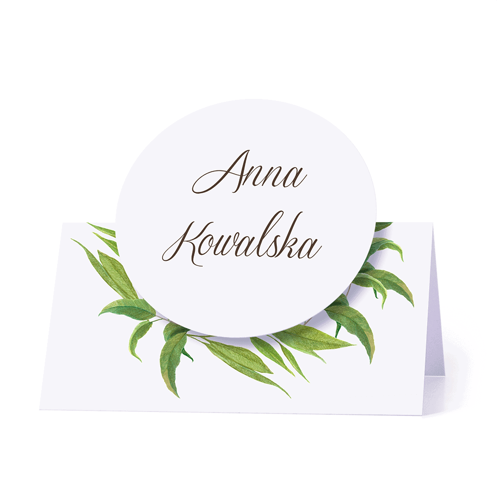 Winietka weselna motyw kwiatowy eukaliptus personalizacja