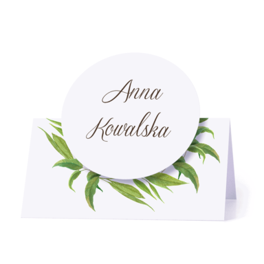 Winietka weselna motyw kwiatowy eukaliptus personalizacja