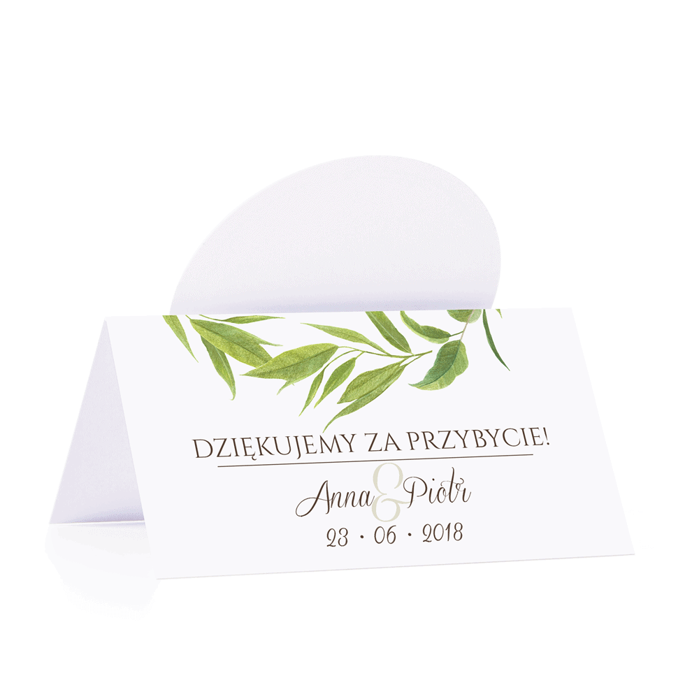 Winietka weselna motyw kwiatowy eukaliptus personalizacja