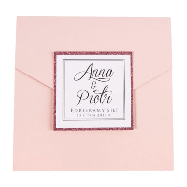 Eleganckie modne zaproszenia ślubne Glamour