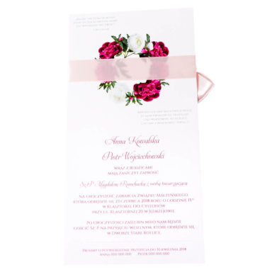 Eleganckie modne kwiatowe zaproszenia ślubne