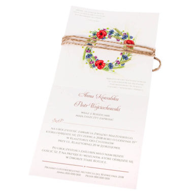 Eleganckie modne kwiatowe zaproszenia ślubne