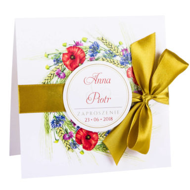 Eleganckie modne kwiatowe zaproszenia ślubne