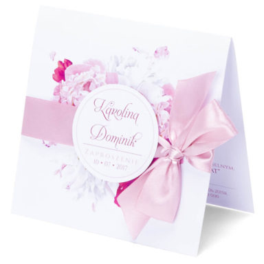 Eleganckie modne kwiatowe zaproszenia ślubne Piwonia