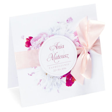 Eleganckie modne kwiatowe zaproszenia ślubne Piwonia