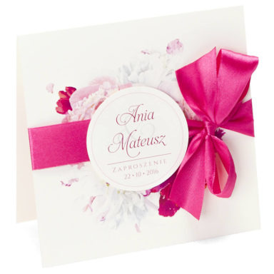 Eleganckie modne kwiatowe zaproszenia ślubne Piwonia
