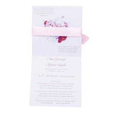 Eleganckie modne kwiatowe zaproszenia ślubne Piwonia