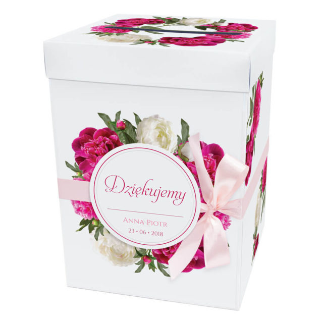 Pudełko na koperty prezenty ślubne motyw kwiatowy