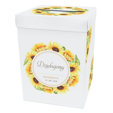 Pudełko na koperty prezenty ślubne motyw kwiatowy