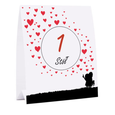 Numer na stół weselny oznaczenie informacja dla gości love