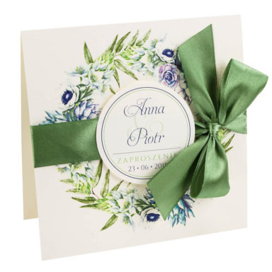 kwiatowe modne zaproszenie na ślub i wesele dla gości