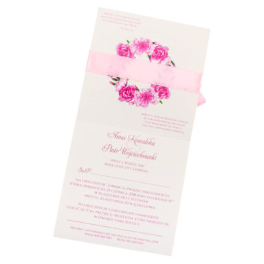 kwiatowe modne zaproszenie na ślub i wesele dla gości goździki