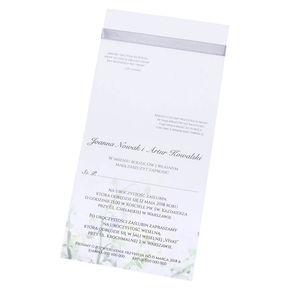 Eleganckie Zaproszenia ślubne Z Grafiką Konwalii