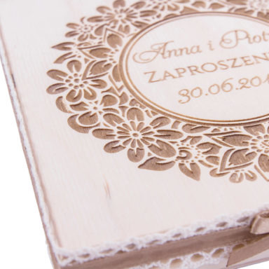 Drewniane zaproszenie dla rodziców pamiątka personalizacja