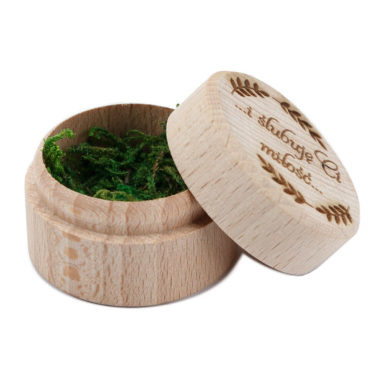 Pudełko na obrączki drewniane okrągłe