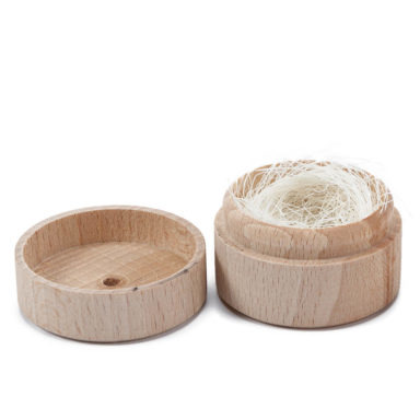 Pudełko na obrączki drewniane okrągłe