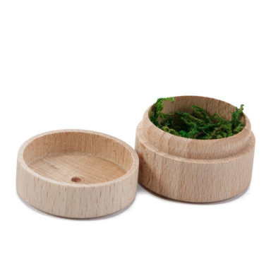 Pudełko na obrączki drewniane okrągłe