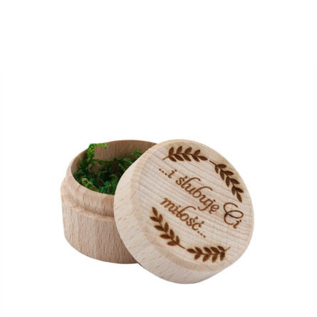 Pudełko na obrączki drewniane okrągłe