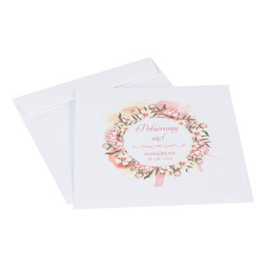 Koperta ozdobna na zaproszenie kwiaty