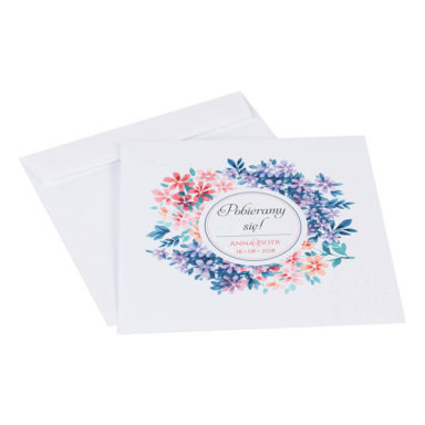 Koperta ozdobna na zaproszenie kwiaty