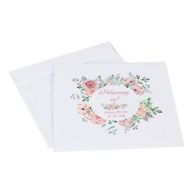 Koperta ozdobna na zaproszenie kwiaty
