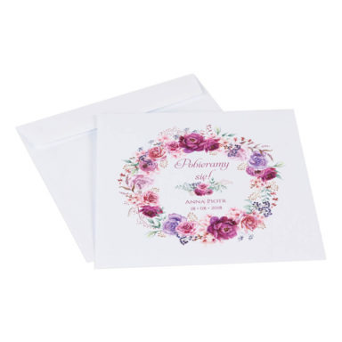 Koperta ozdobna na zaproszenie kwiaty