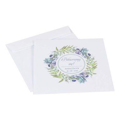 Koperta ozdobna na zaproszenie kwiaty
