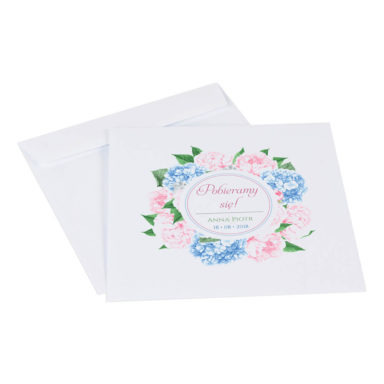 Koperta ozdobna na zaproszenie kwiaty