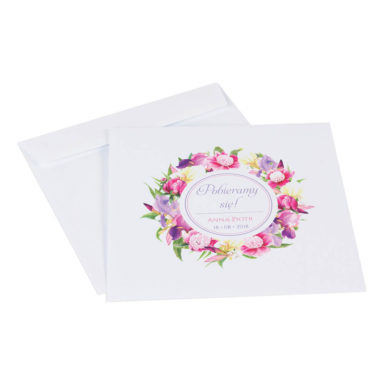 Koperta ozdobna na zaproszenie kwiaty