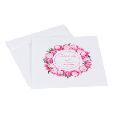 Koperta ozdobna na zaproszenie kwiaty