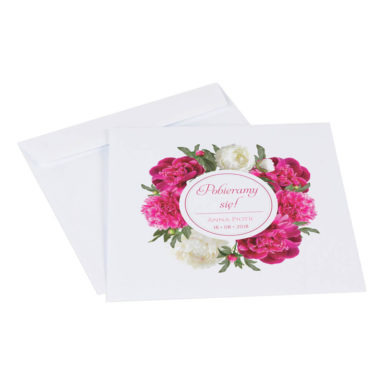 Koperta ozdobna na zaproszenie kwiaty