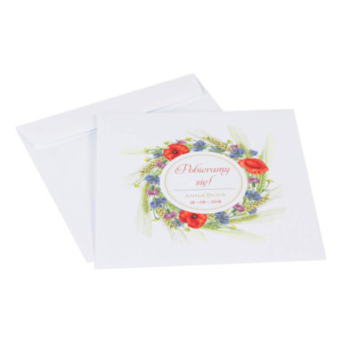 Koperta ozdobna na zaproszenie kwiaty
