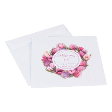 Koperta ozdobna na zaproszenie kwiaty