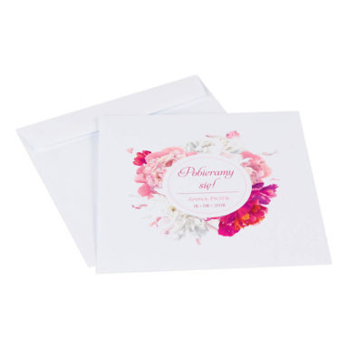 Koperta ozdobna na zaproszenie kwiaty