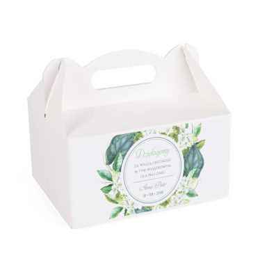 Pudełko na ciasto tort weselny podziękowanie kwiaty