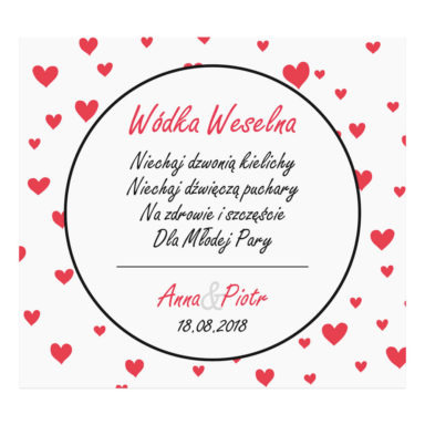 Naklejka na alkohol wódkę weselną kwiaty