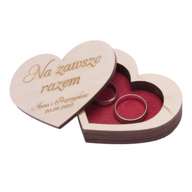 pudełko na obrączki ślubne