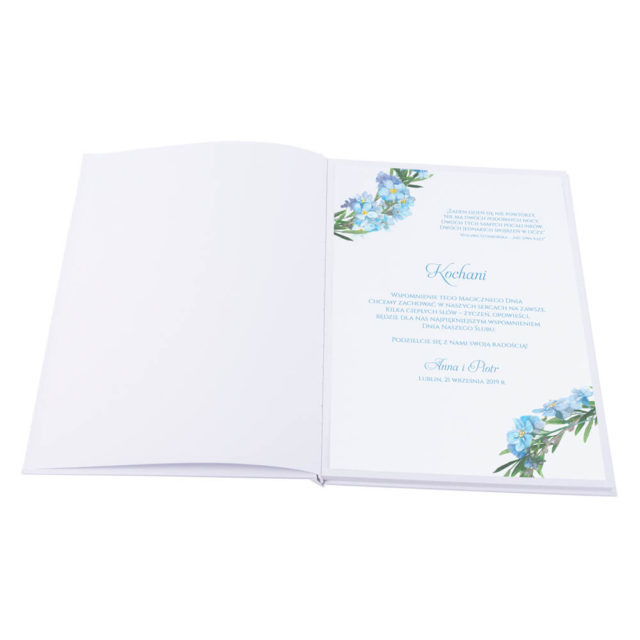 Księga gości na wpisy weselne papierowa książka a4 twarda okładka