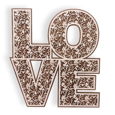 Dekoracja drewniana napis Love sala weselna