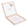 Eleganckie drewniane pudełko podziękowanie zaproszenie dla rodziców motyw kwiatowy róż