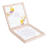 Eleganckie drewniane pudełko podziękowanie zaproszenie dla rodziców motyw kwiatowy irysy zółte